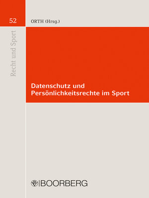 cover image of Datenschutz und Persönlichkeitsrecht im Sport